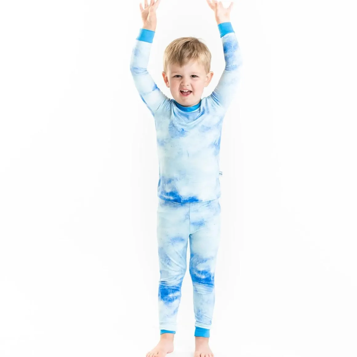 Little Sleepies Two-Piece Bamboo Viscose Pajama Set - Blue Watercolor, 12 - 18 months