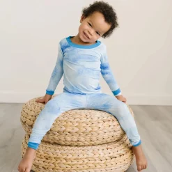 Little Sleepies Two-Piece Bamboo Viscose Pajama Set - Blue Watercolor, 18 - 24 months