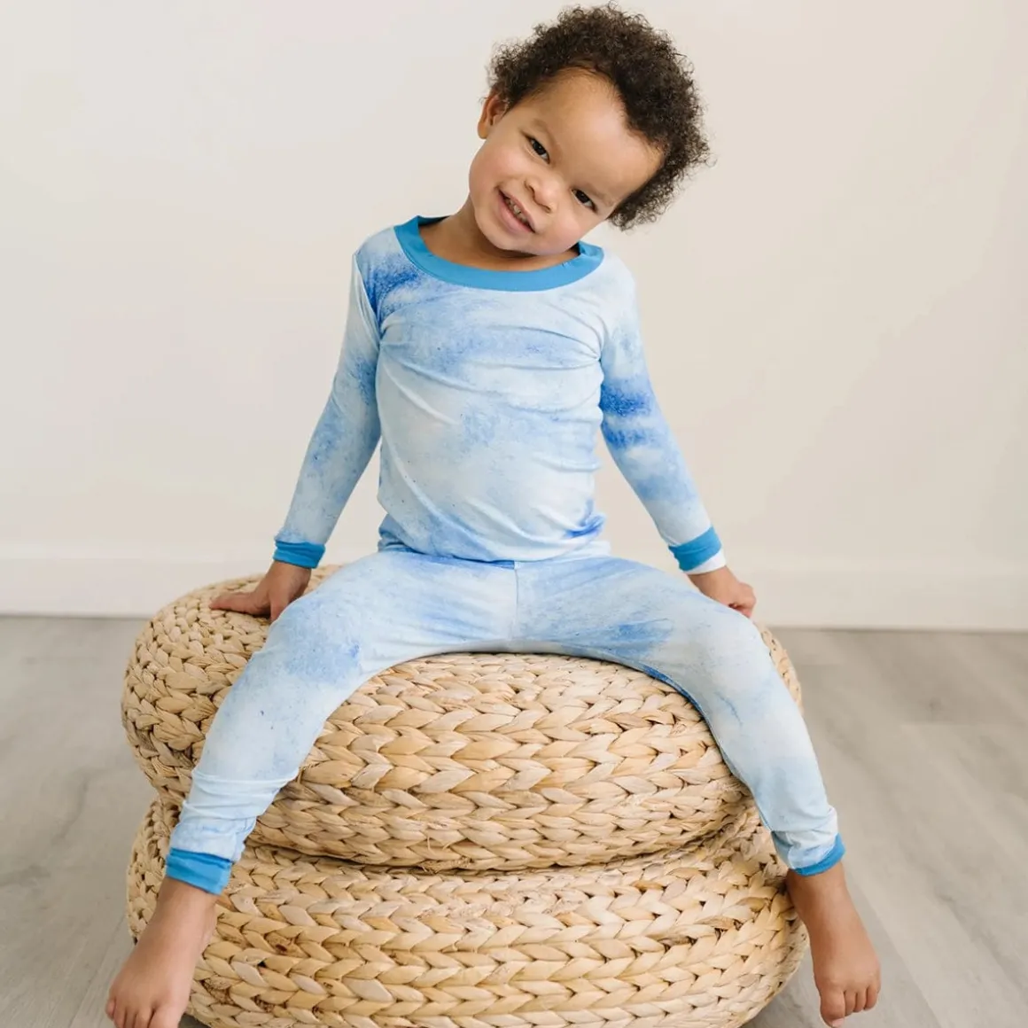 Little Sleepies Two-Piece Bamboo Viscose Pajama Set - Blue Watercolor, 18 - 24 months