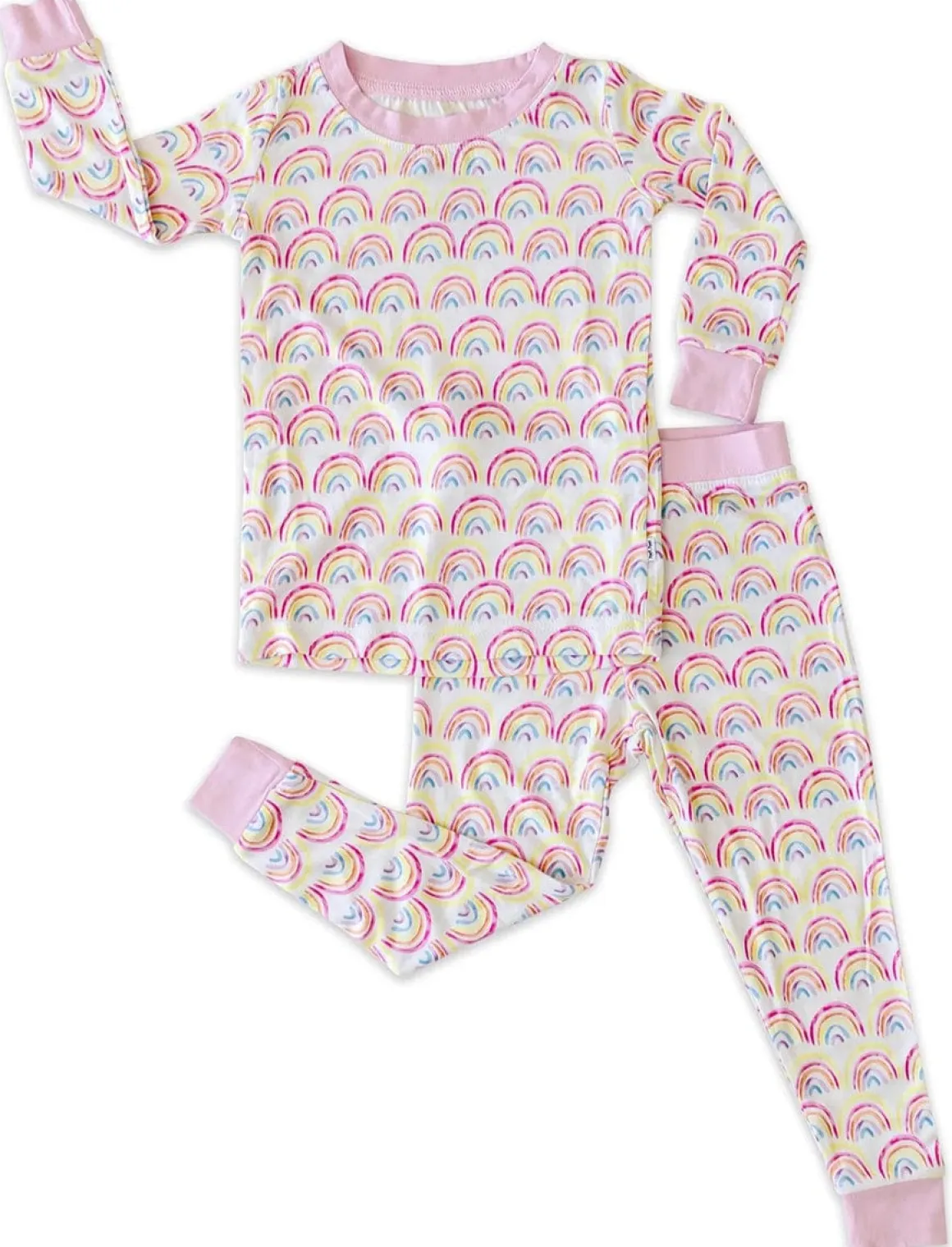 Little Sleepies Two-Piece Bamboo Viscose Pajama Set - Pastel Rainbows, 12 - 18 months