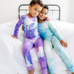 Little Sleepies Two-Piece Bamboo Viscose Pajama Set - Purple Watercolor, 12 - 18 months