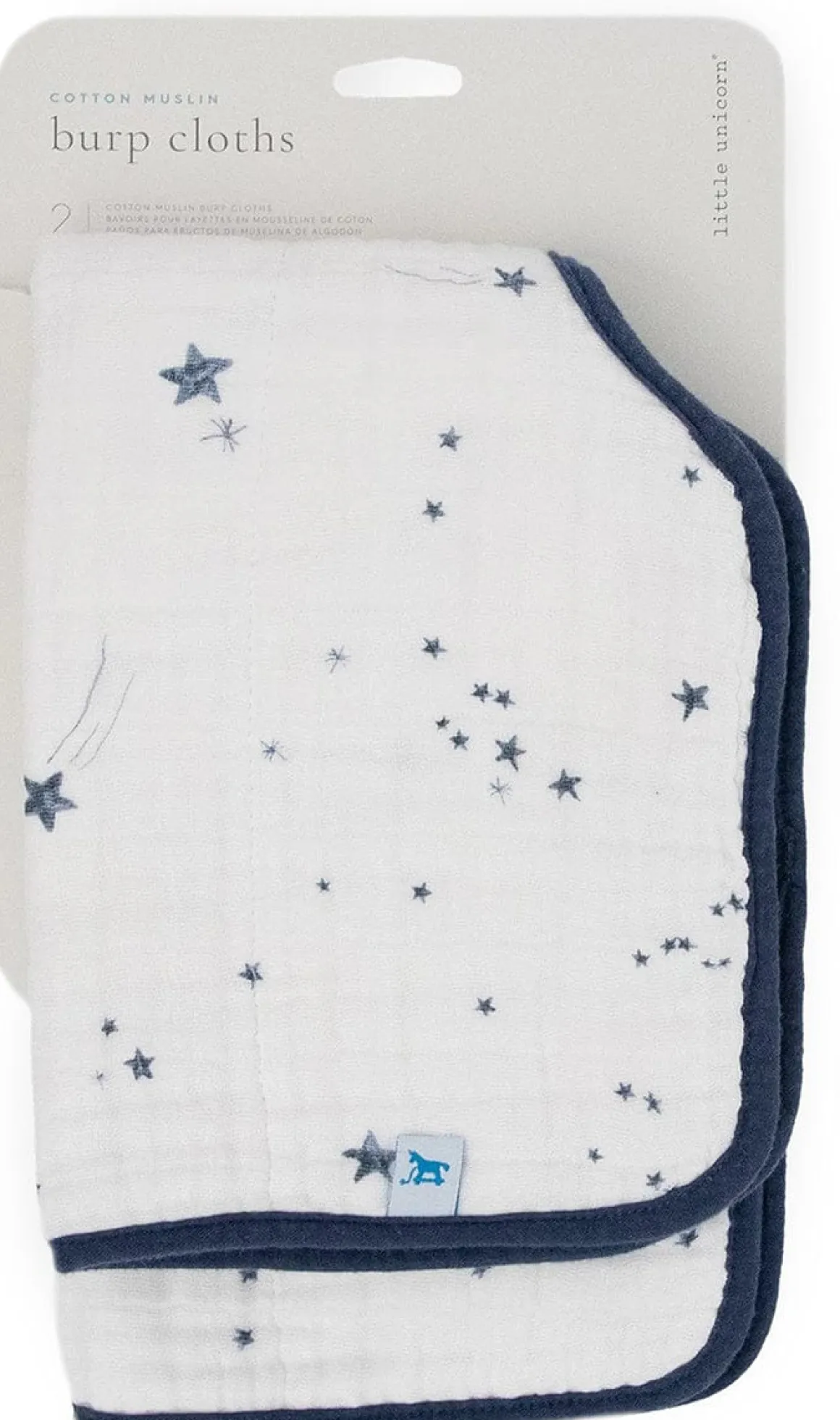 Little Unicorn Cotton Muslin Burp Cloth 2 Pack - Shooting Stars