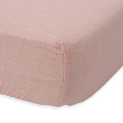 Little Unicorn Cotton Muslin Fitted Crib Sheet - Rose Petal