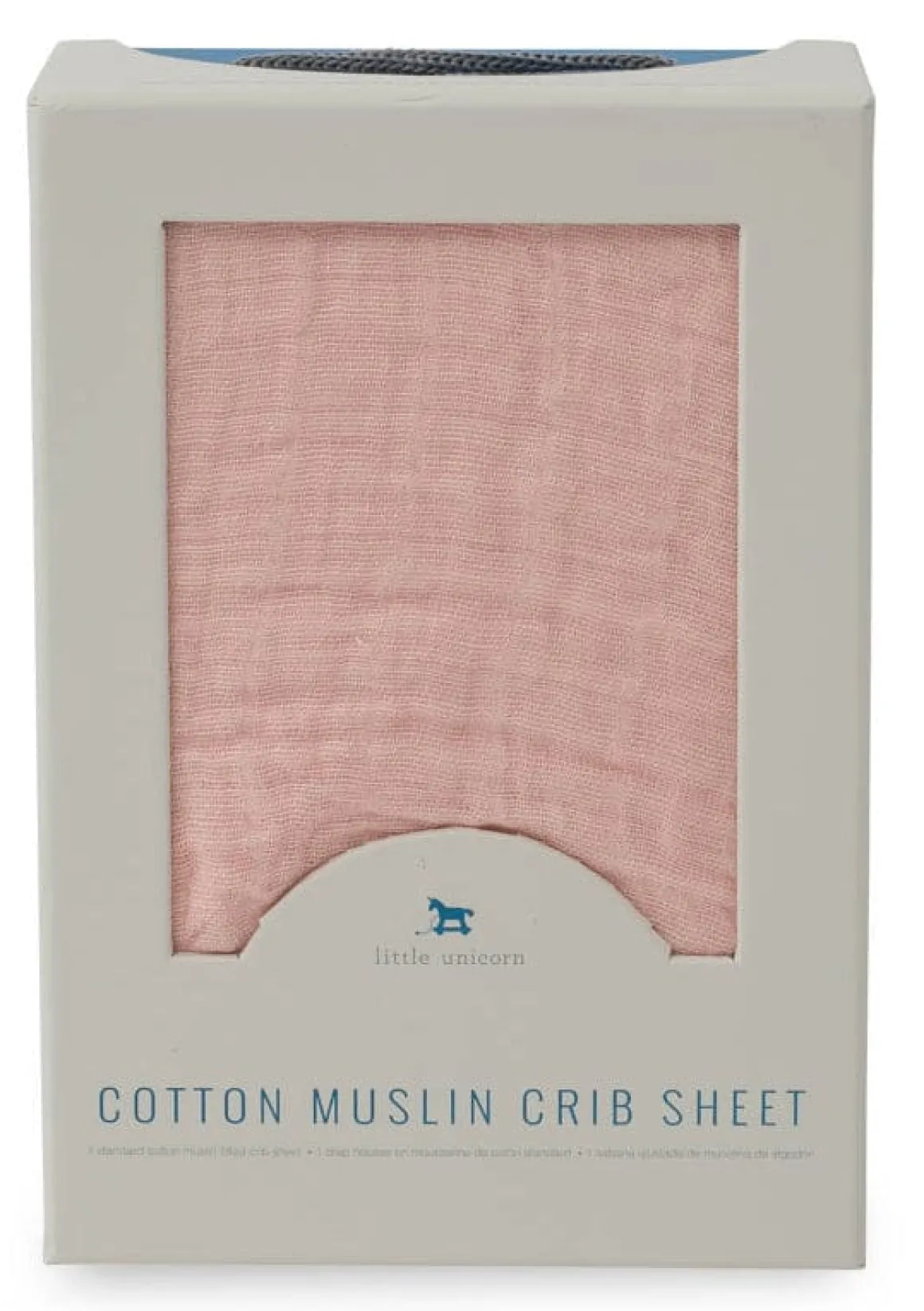 Little Unicorn Cotton Muslin Fitted Crib Sheet - Rose Petal
