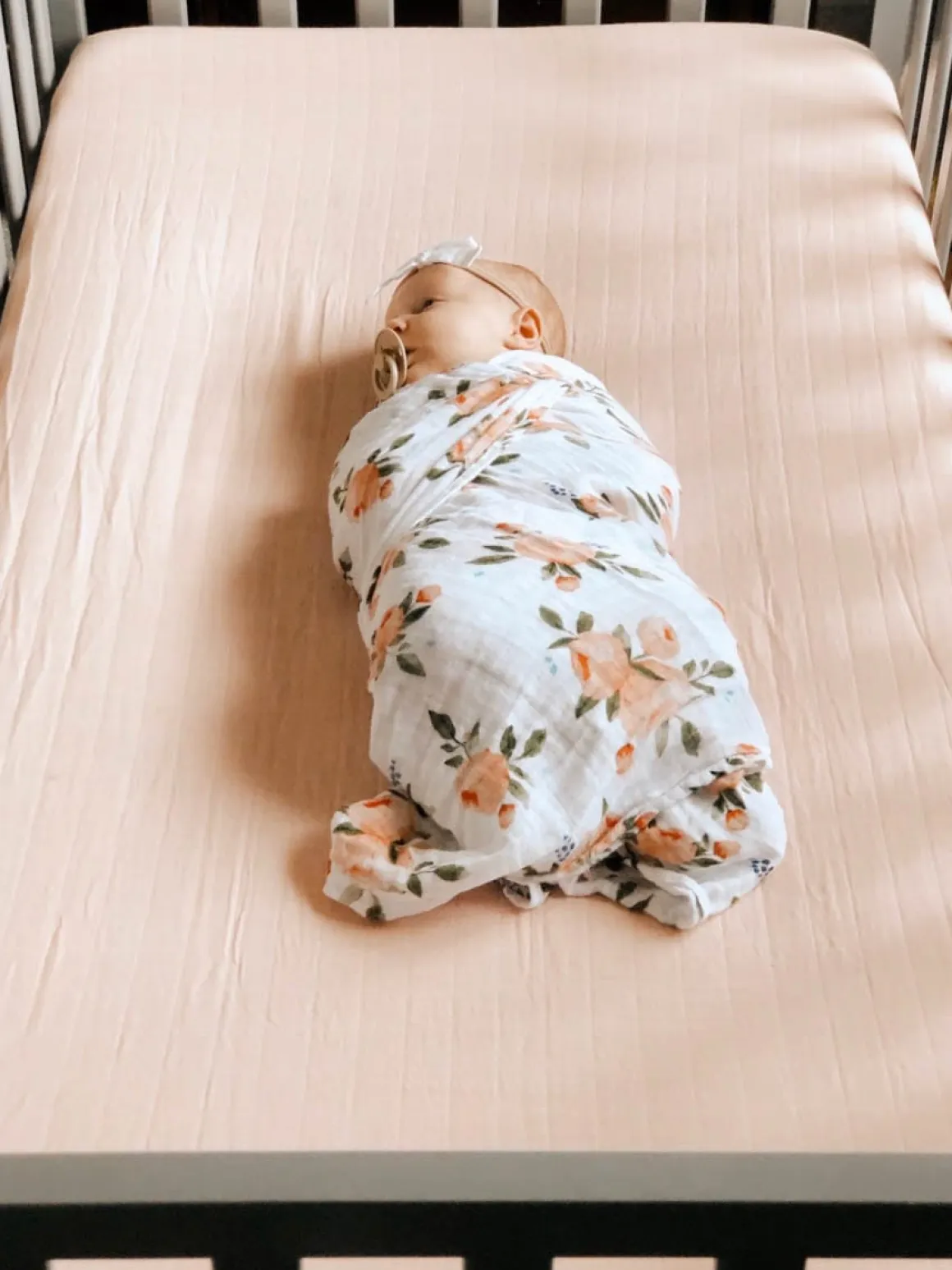 Little Unicorn Cotton Muslin Fitted Crib Sheet - Rose Petal