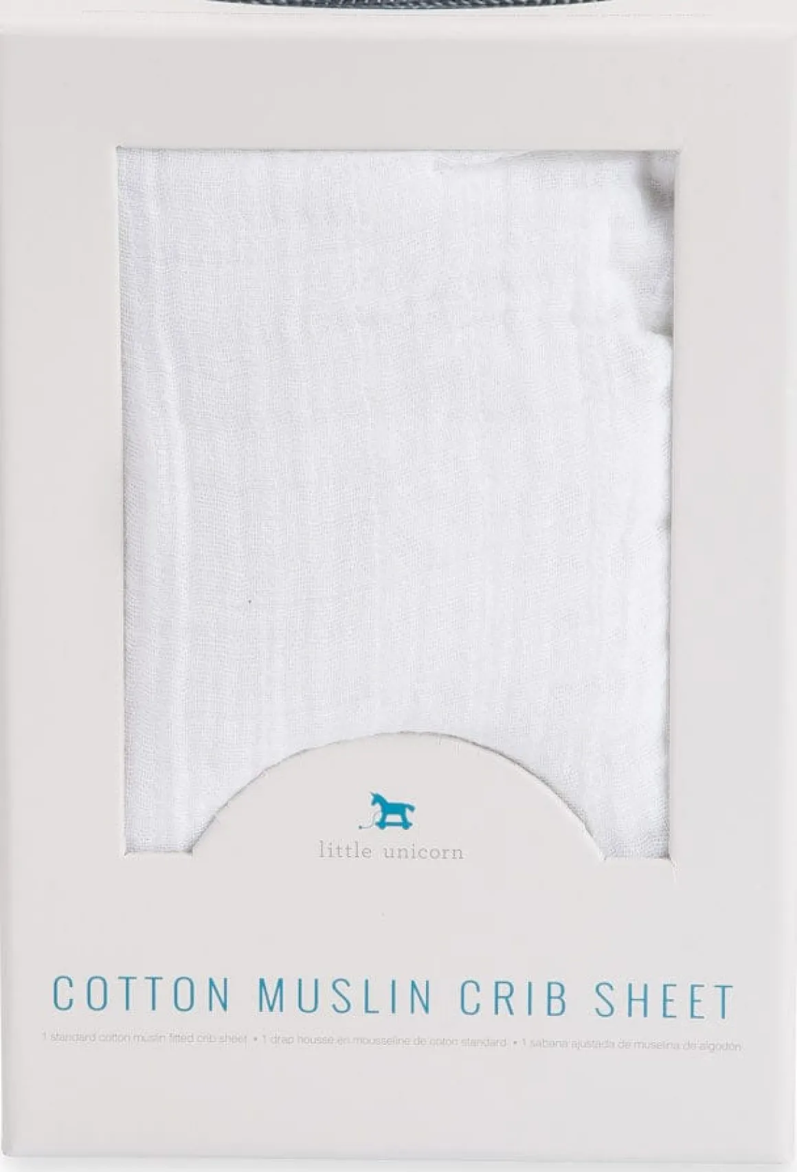 Little Unicorn Cotton Muslin Fitted Crib Sheet - White