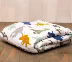 Little Unicorn Cotton Muslin Quilt - Dino Friends
