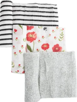 Little Unicorn Cotton Muslin Swaddle 3 Pack - Summer Poppy 2 Set