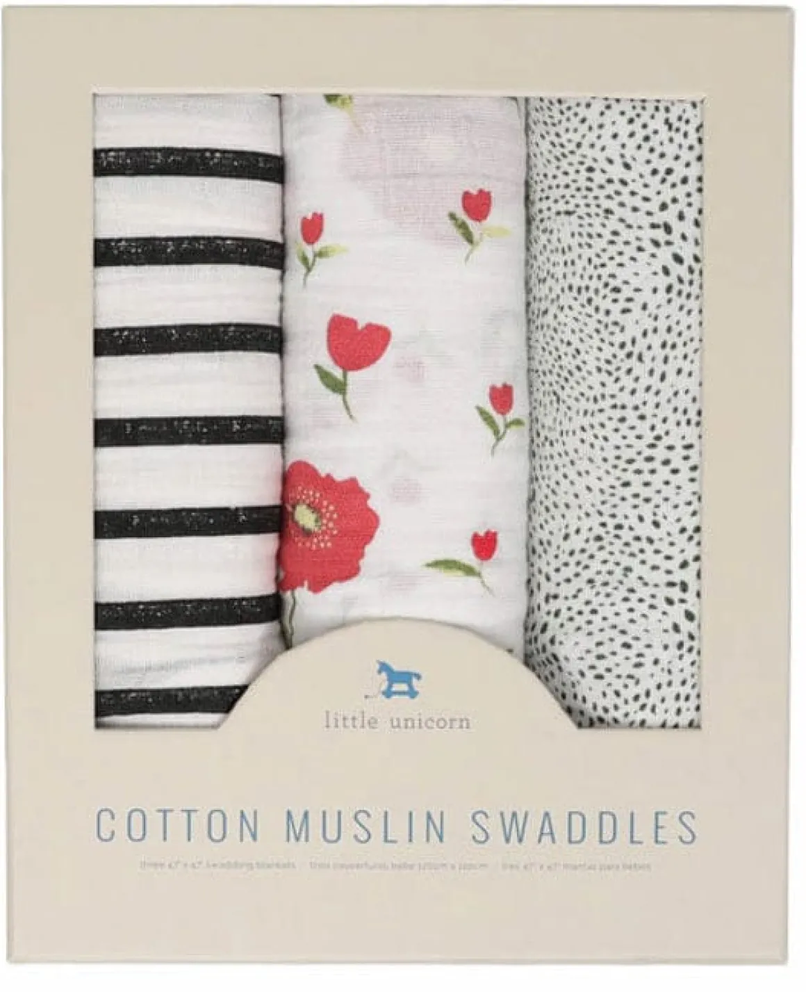Little Unicorn Cotton Muslin Swaddle 3 Pack - Summer Poppy 2 Set