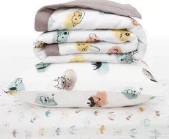 Little Unicorn Cotton Muslin Toddler Bedding 3 Piece Set - Watercolor Critters