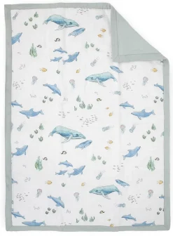 Little Unicorn Cotton Muslin Toddler Bedding 3 Piece Set - Whales