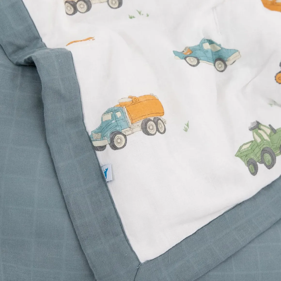 Little Unicorn Cotton Muslin Toddler Comforter - Work Trucks
