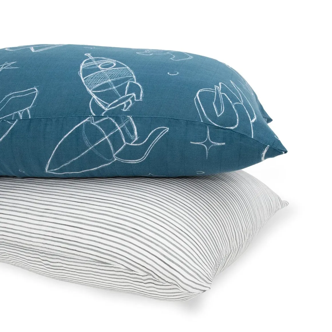 Little Unicorn Cotton Muslin Toddler Pillowcase, 2 Pack - Blast Off