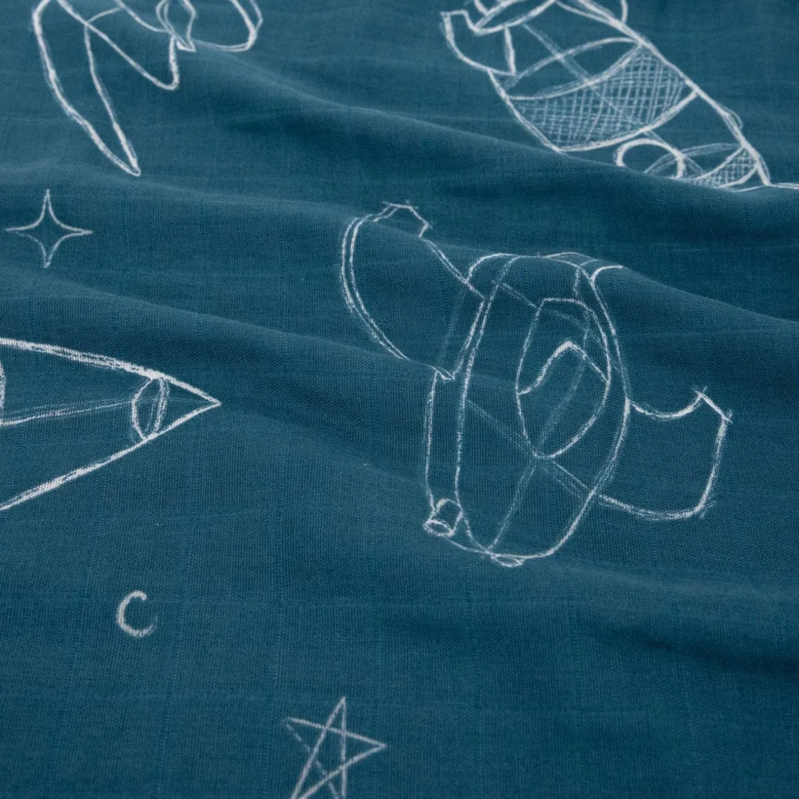 Little Unicorn Cotton Muslin Toddler Pillowcase, 2 Pack - Blast Off