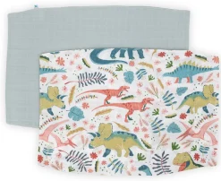 Little Unicorn Cotton Muslin Toddler Pillowcase, 2 Pack - Boho Dino
