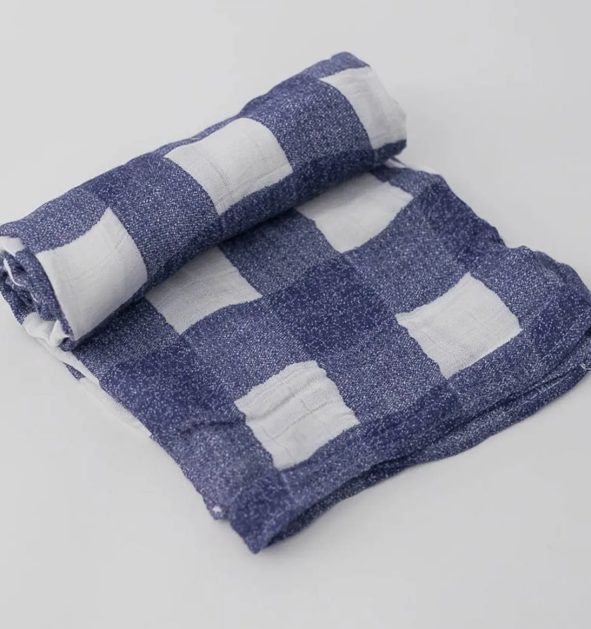 Little Unicorn Deluxe Muslin Swaddle - Blue Plaid