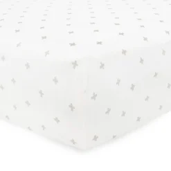 Little Unicorn Stretch Knit Crib Sheet - Grey Cross