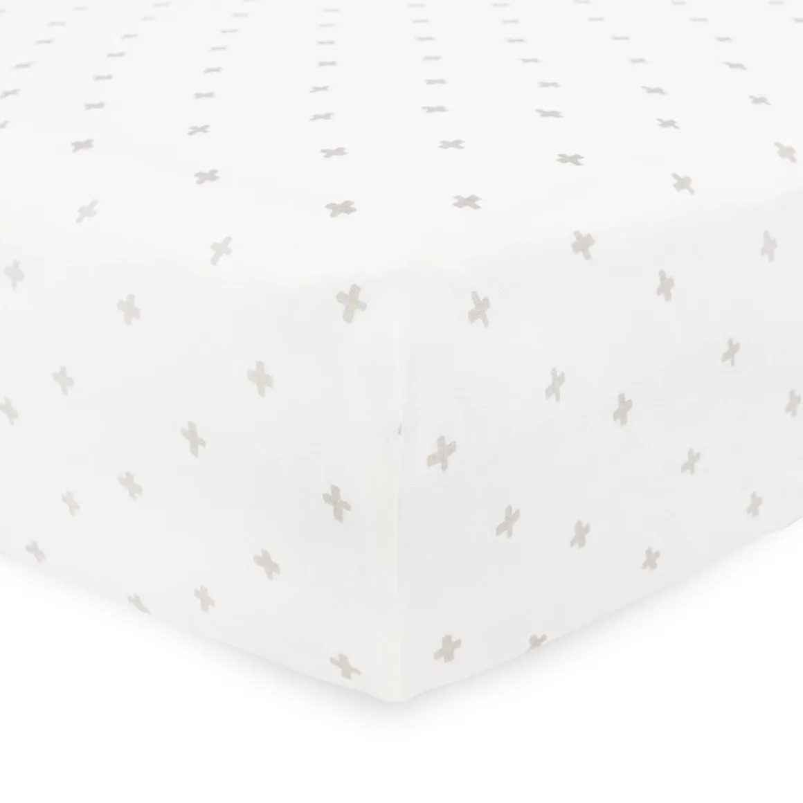 Little Unicorn Stretch Knit Crib Sheet - Grey Cross