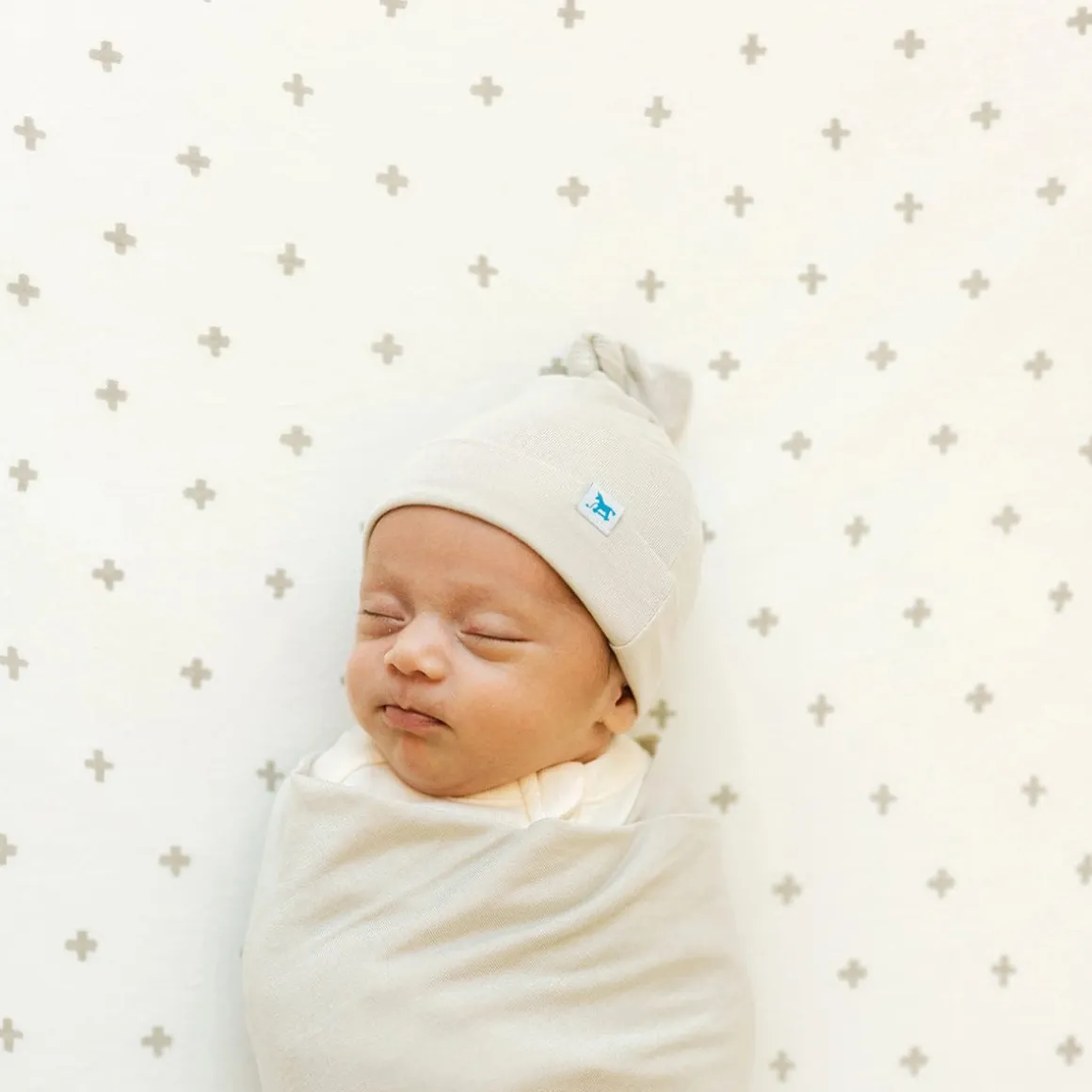 Little Unicorn Stretch Knit Crib Sheet - Grey Cross