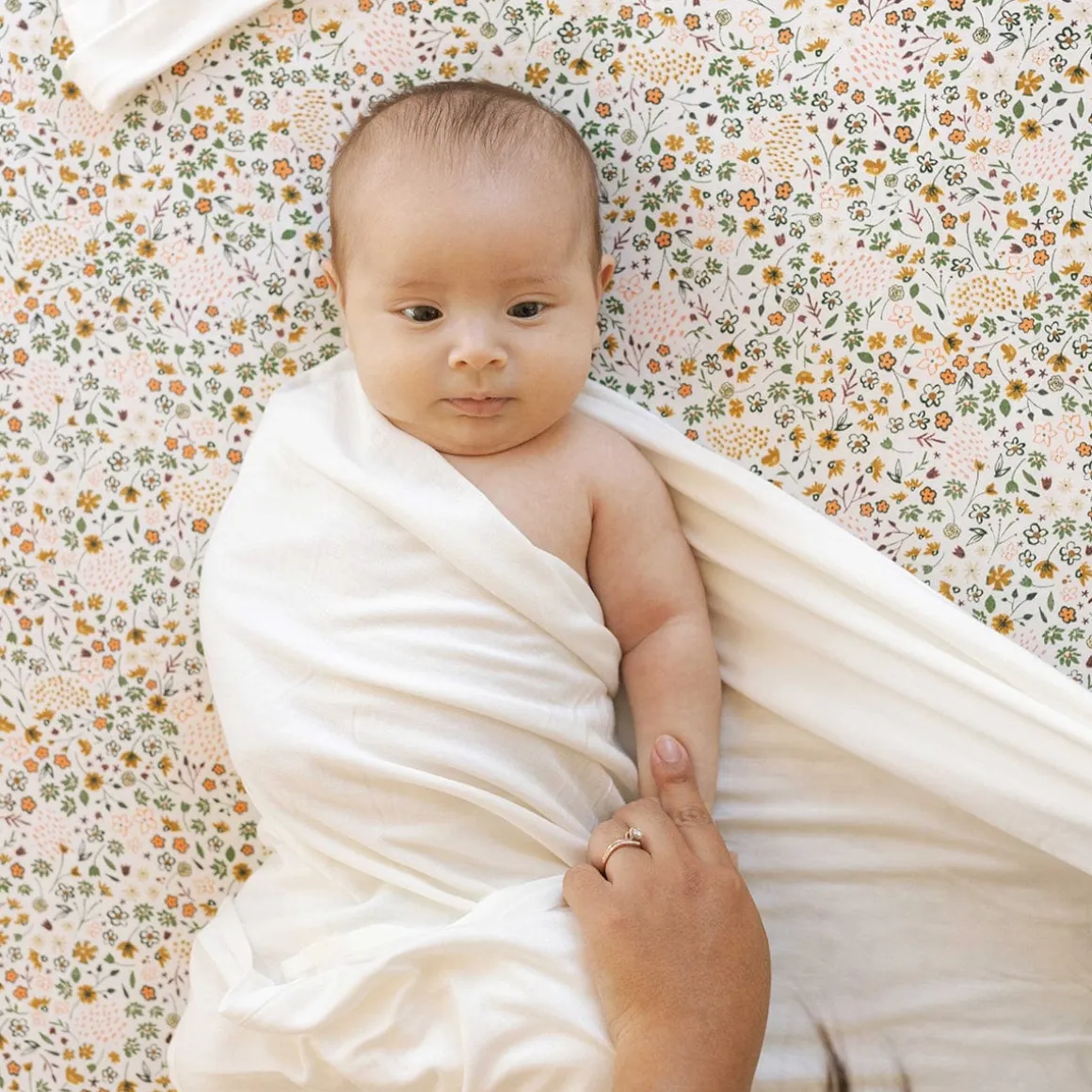 Little Unicorn Stretch Knit Crib Sheet - Pressed Petals