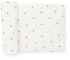 Little Unicorn Stretch Knit Swaddle Blanket - Grey Cross