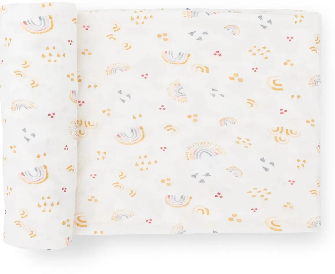 Little Unicorn Stretch Knit Swaddle Blanket - Rainbows
