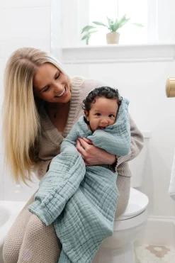 Lou Lou & Company Infant Hooded Bath Towel - Steel