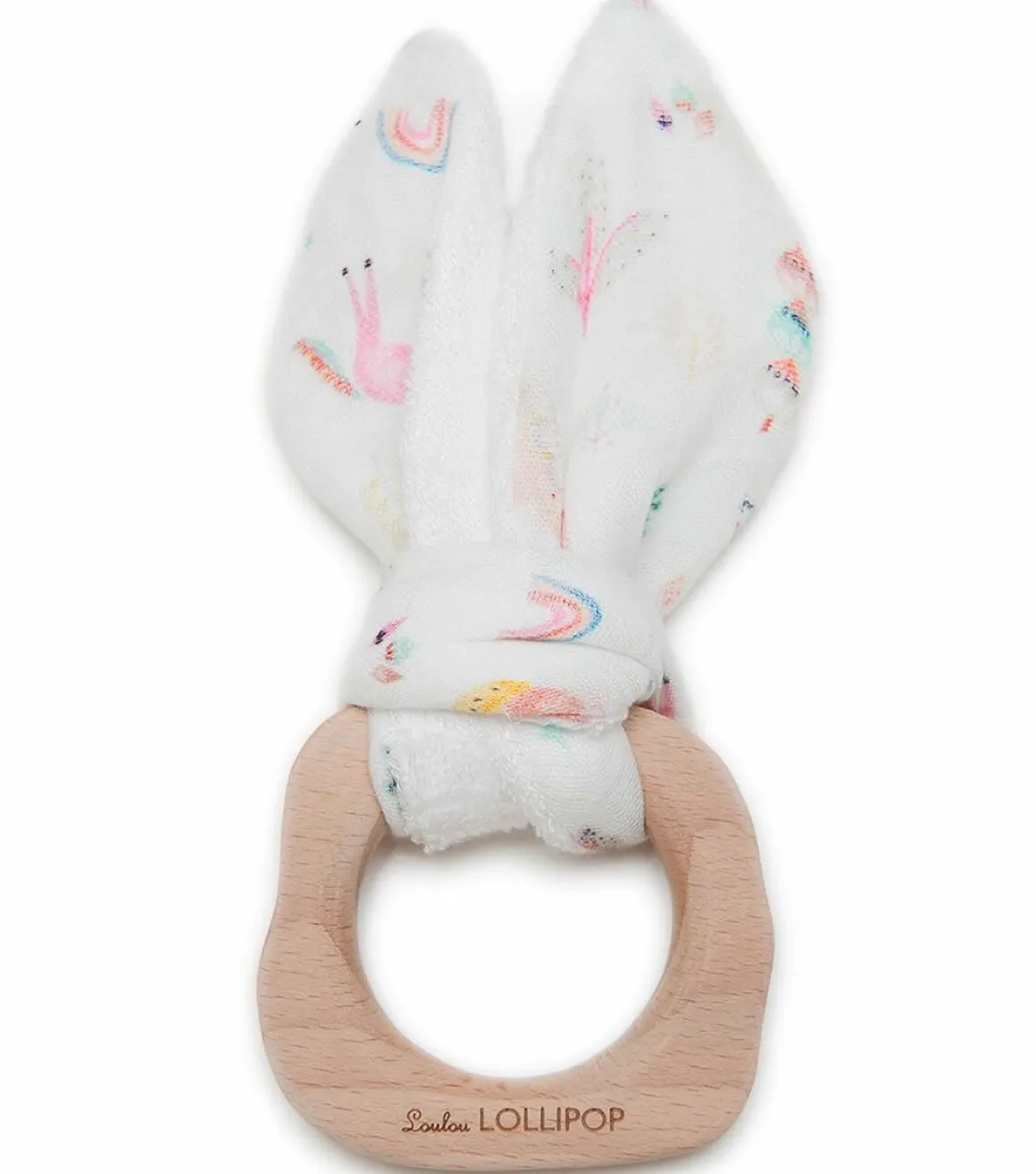 Loulou Lollipop Bunny Ear Teether - Unicorn Dream