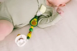 Loulou Lollipop Darling Pacifier Clip - Avocado