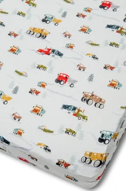 Loulou Lollipop Fitted Crib Sheet - Happy Trucks