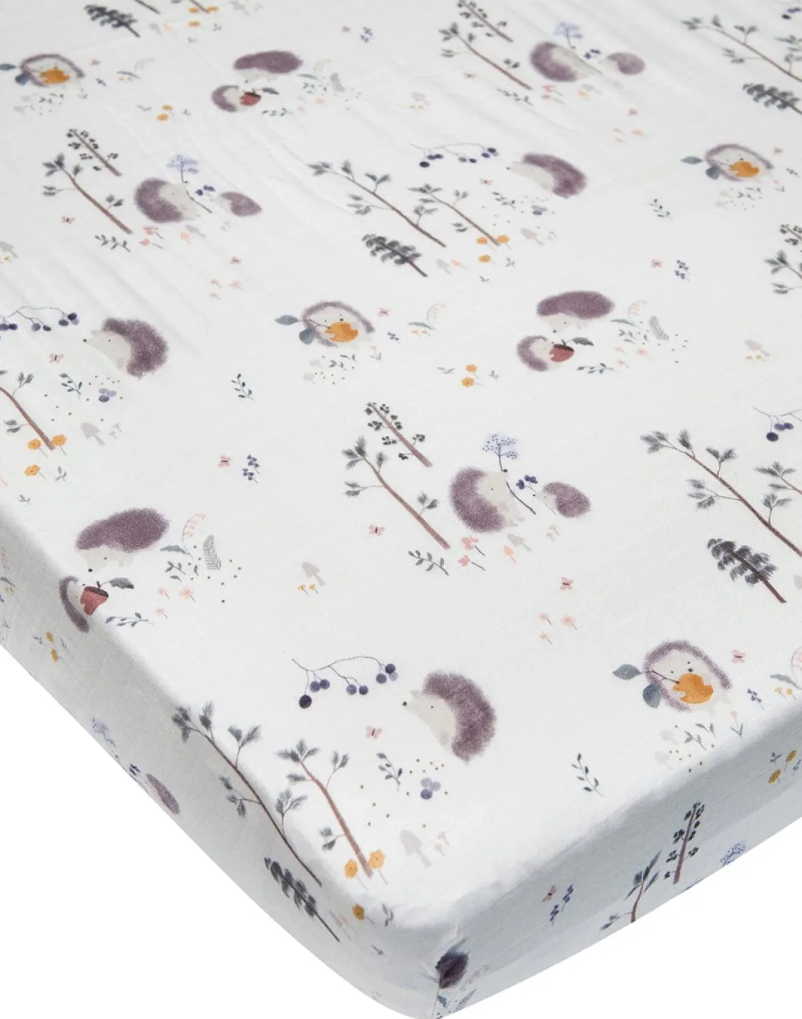 Loulou Lollipop Fitted Crib Sheet - Hedgehogs