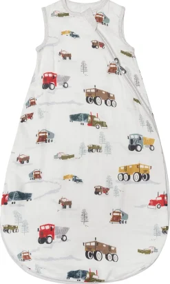 Loulou Lollipop Lightweight Muslin Sleep Bag, 0-6 m - Happy Trucks