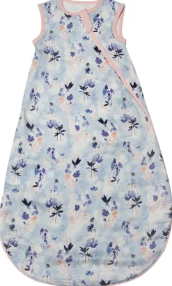 Loulou Lollipop Lightweight Muslin Sleep Bag, 0-6 m - Ink Floral