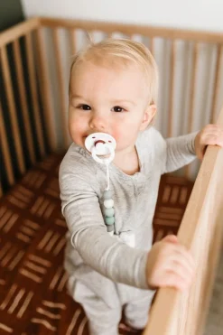 Loulou Lollipop Lolli Gem Pacifier Clip - Blue Grey