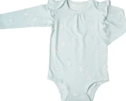 Loulou Lollipop Long Sleeve Bodysuit in TENCEL - Peace Dove (3-6 M)