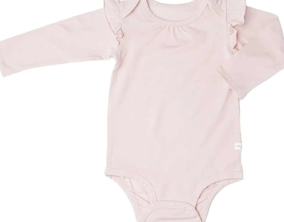 Loulou Lollipop Long Sleeve Bodysuit in TENCEL - Sepia Rose (0-3 M)
