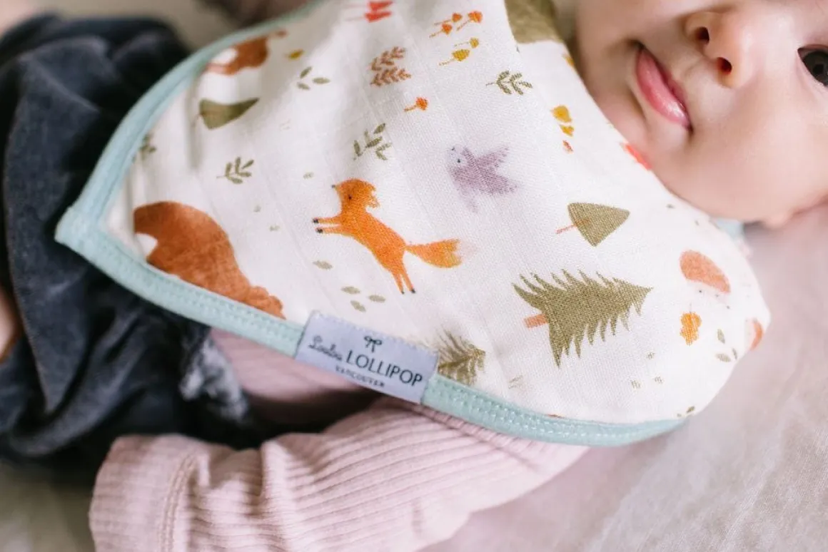 Loulou Lollipop Luxe Muslin Bandana Bib Set - Forest Friends