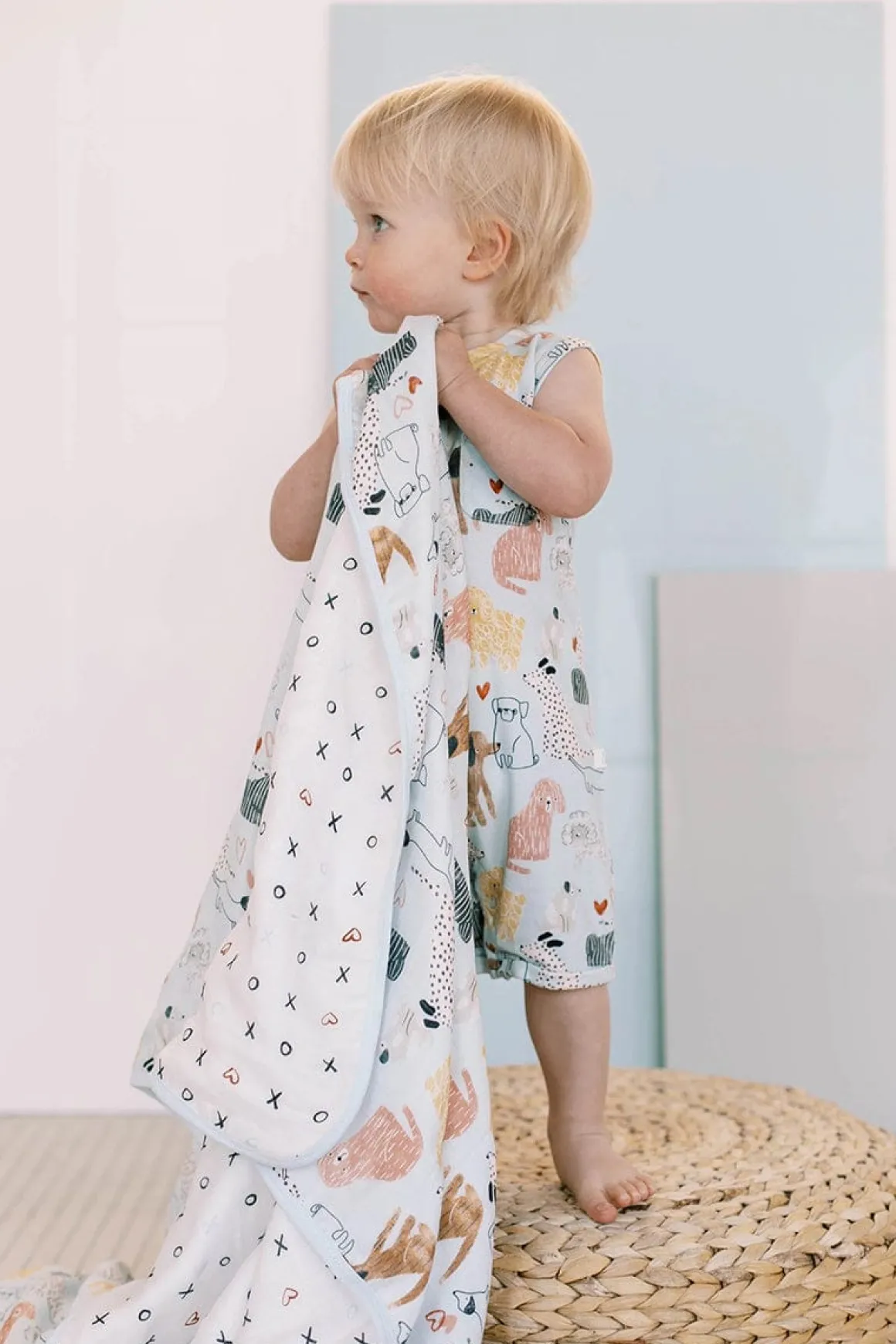 Loulou Lollipop Muslin Quilt Blanket - Honey Puppies