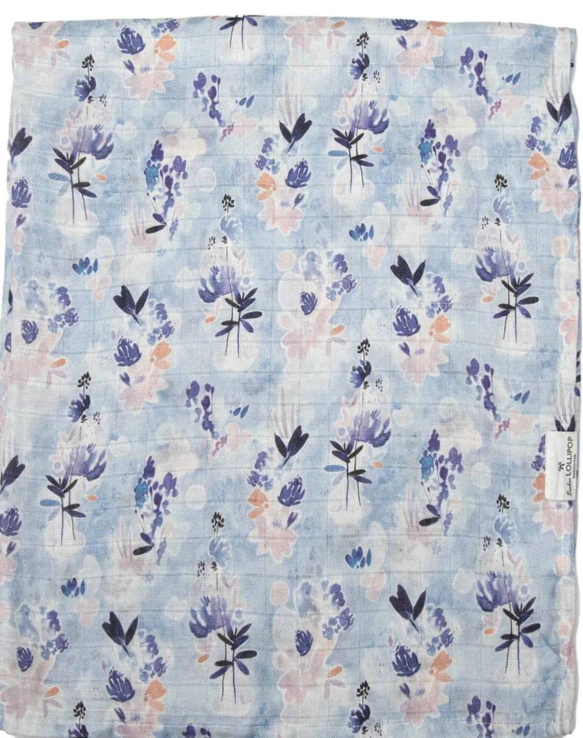 Loulou Lollipop Muslin Swaddle - Ink Floral