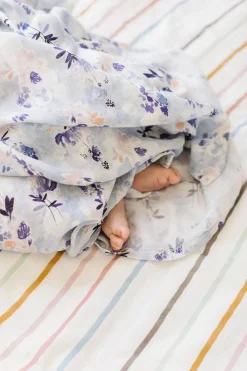 Loulou Lollipop Muslin Swaddle - Ink Floral