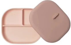 Loulou Lollipop Silicone Divided Plate with Lid - Born To Be Wild - Blush Pink