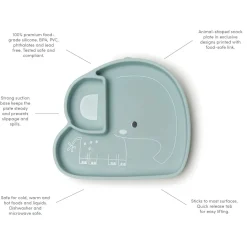 Loulou Lollipop Silicone Snack Plate - Born to be Wild - Rhino