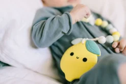 Loulou Lollipop Silicone Teether with Clip - Lemon