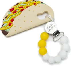 Loulou Lollipop Silicone Teether with Clip - Taco