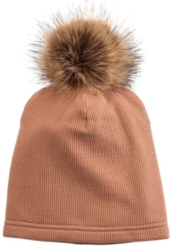 Loulou Lollipop Waffle Pom Pom Hat, 12-24 Months - Cinnamon