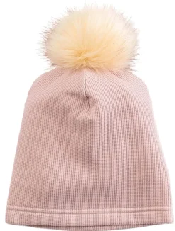 Loulou Lollipop Waffle Pom Pom Hat, 6-12 Months - Blush Pink