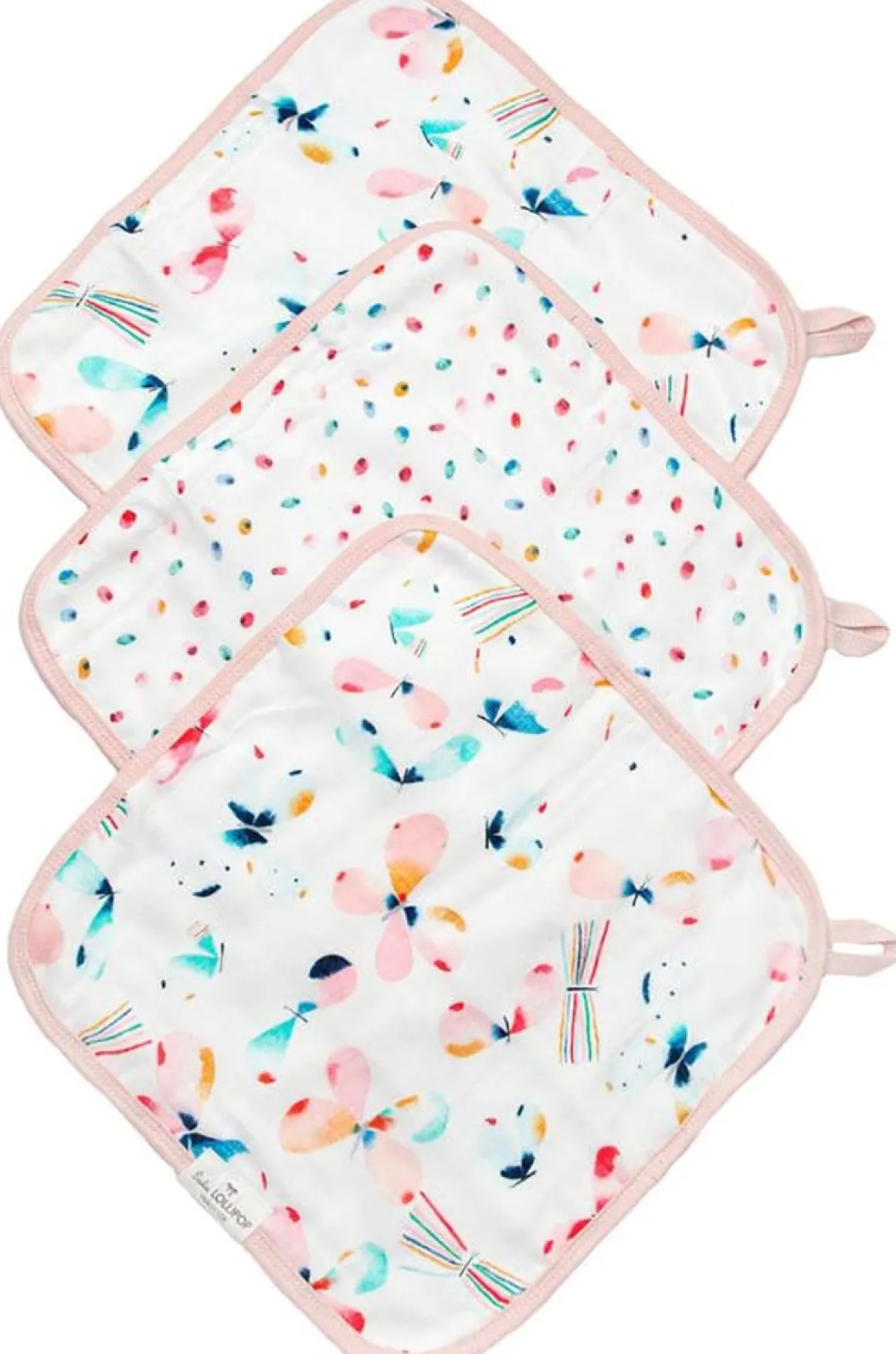 Loulou Lollipop Washcloth 3-Piece Set - Butterfly