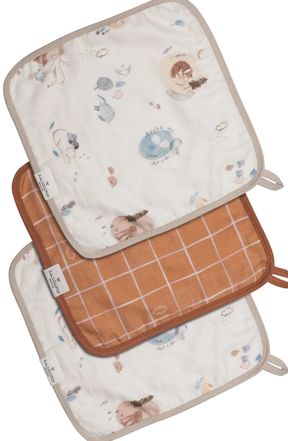 Loulou Lollipop Washcloth 3-Piece Set - Cozy Forest