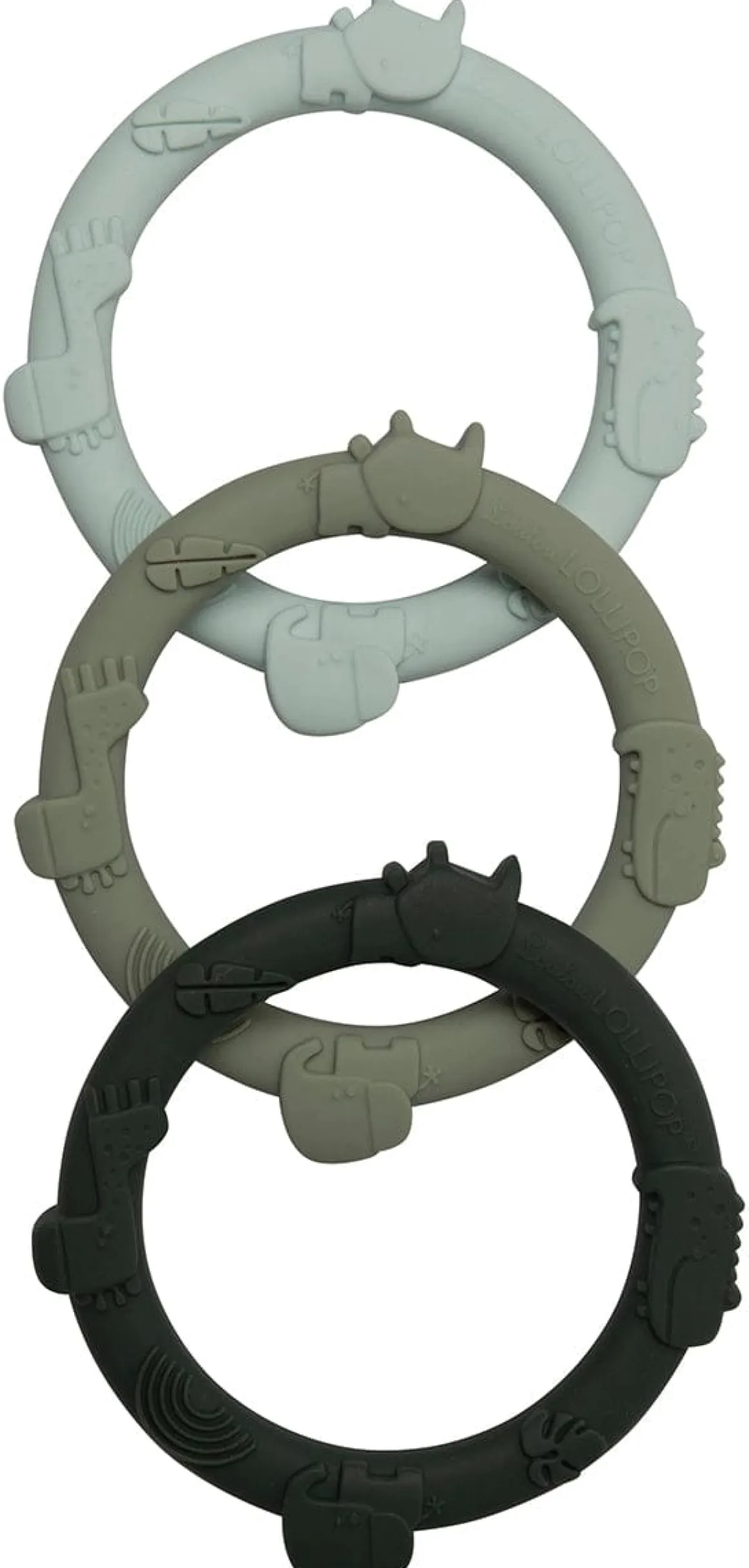 Loulou Lollipop Wild Teething Ring Set - Sage Green