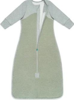 Love To Dream Long Sleeve Sleep Bag Organic Cotton Fleece Mild, 6-18 M - Olive Marl